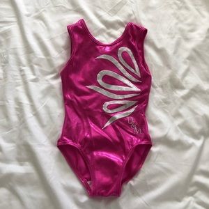 HOT PINK & SILVER GYMNASTICS LEOTARD